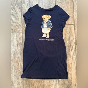 Ralph Lauren Navy Polo Bear T-Shirt Dress size 7